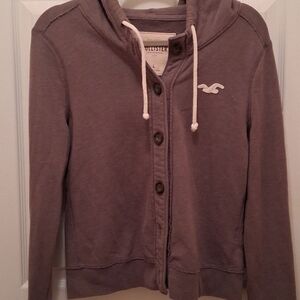 Hollister Dark Grey Hoodie with Logo size L